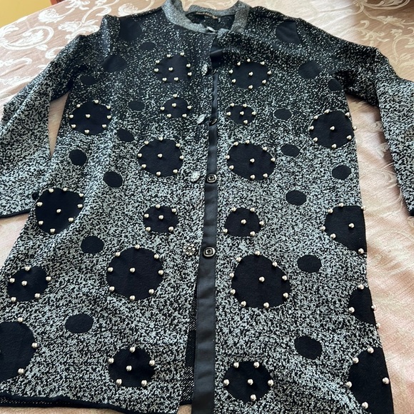 Bling black dressy sweater  lighter weight - Picture 1 of 4